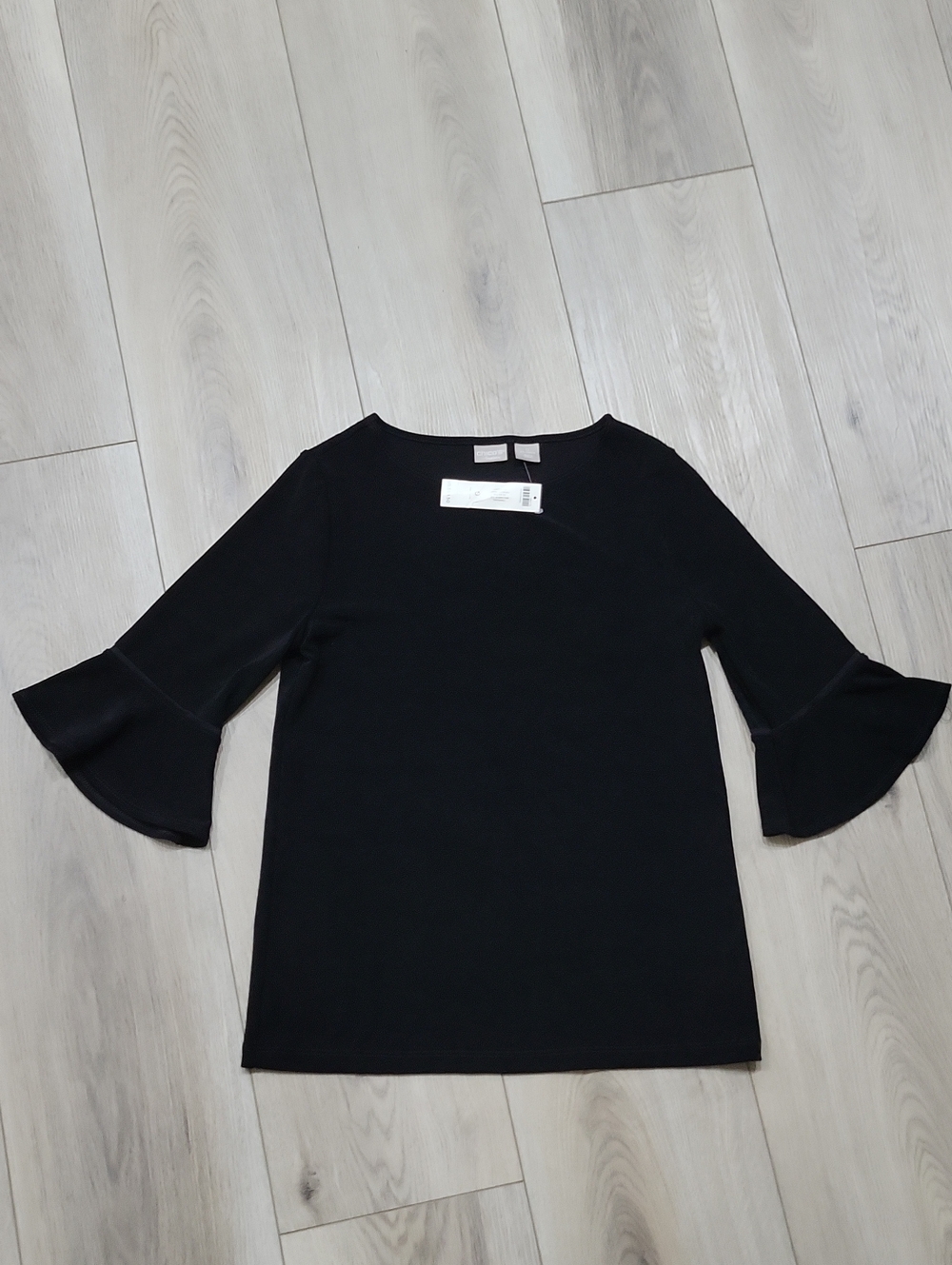 Chico's Black Bell-Sleeve Blouse